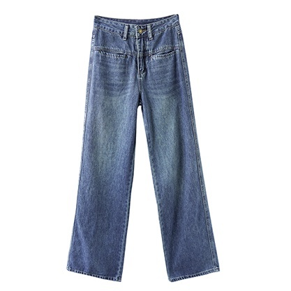 ハイウエスト ジーンズ ワイドパンツ レディース デニムパンツ ボトムス パンツ ズボン Ｇパン ブリーチ 加工 オシャレ お洒落 メンズライク クール かっこいい ボーイッシュ ラフ カジュアル シ
