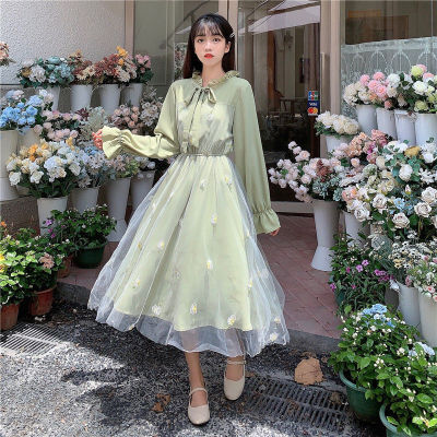 ワンピース ドレス ロング丈 シフォン リボン フリル レディース ロングワンピ ミモレ丈 きれいめ 上品 エレガント 高級感 個性的 個性派 体型カバー オシャレ お洒落 かわいい 大人可愛い 20