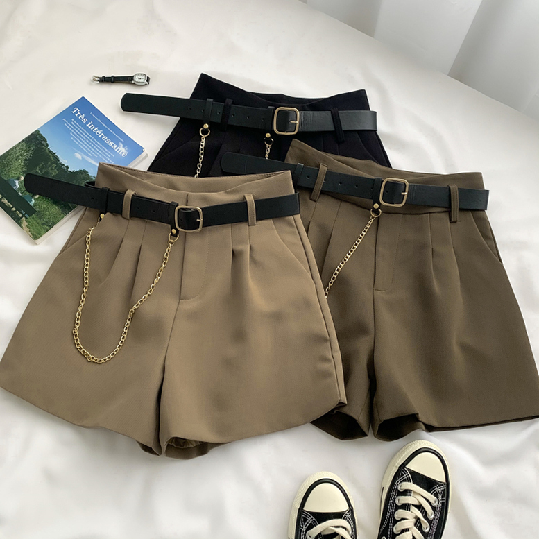 ショートパンツ ボトムス レディース パンツ ツータックショートパンツ ツータックパンツ ベルト ショート丈 ミニ丈 タック 緑 黒 カーキ モスグリーン ブラック 大人可愛い きれいめ 上品 エレガ