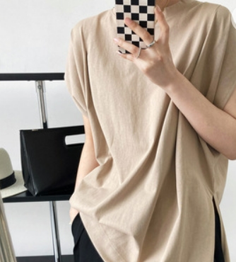 トップス シャツ Tシャツ 半袖 袖あり カラーシャツ ベージュ レッド グレー ホワイト かわいい 大人可愛い きれいめ シンプル カジュアル 大人 上品 おしゃれ お洒落 かっこいい レトロ アジ
