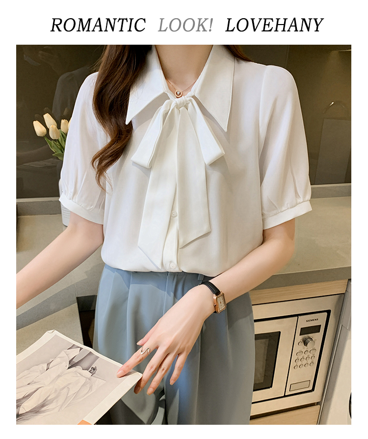 夏 レース トップ トップス レース ブラウス 上着 白トップス ショート丈 袖あり 5分袖 Vネック 襟付き ストレート レギュラー レース リボン 前開き ボタン レース きれいめ シンプル 大人