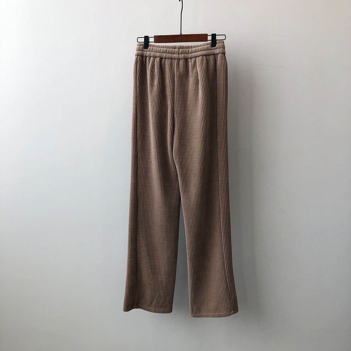 冬 カジュアル パンツ ボトムス パンツ ズボン スーツ ストレートパンツ ロング丈 ストレート リボン ふわふわ ポケット ハイウエスト 伸縮性 薄手 異素材MIX 普通生地（秋冬用） かわいい 大