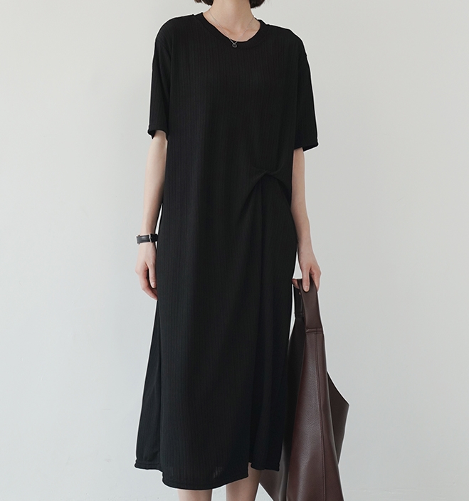 ワンピース シャツ ブラウス 白シャツ ロング丈 半袖 ラウンドネック ストレート シンプル カジュアル こなれ感 ラフ ルーズ 抜け感 無地 春 夏 秋 お出かけ お泊まり 休日 ヨガ 普段使い ブ