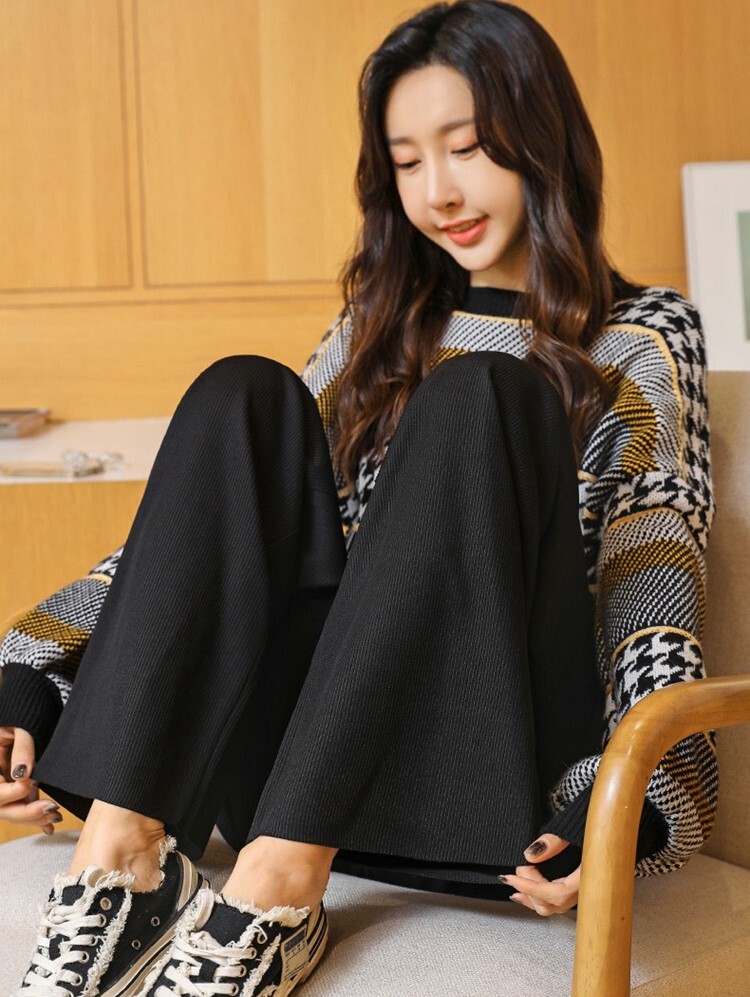 ボトムス パンツ ワイドパンツ ストレートパンツ ストレート ワイド ウエストマーク リブ ウエストゴム 伸縮性 大人可愛い シンプル カジュアル おしゃれ かっこいい 大人女子 こなれ感 ラフ ルー